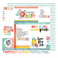 American Crafts - Oh Happy Life Collection - 12 x 12 Double Sided Paper - Everyday Happy