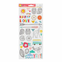 American Crafts - Oh Happy Life Collection - Cardstock Stickers - Accent and Phrases