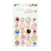 American Crafts - Little By Little Collection - Wooden Buttons Stickers