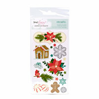 American Crafts - Dear Lizzy Christmas Collection - Remarks - Sticker Sheets - Mittens - Accents