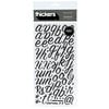American Crafts - Thickers - Puffy Alphabet Stickers - Rainboots - Black, CLEARANCE