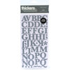 American Crafts - Thickers - Chipboard Alphabet Stickers - Text - Ash