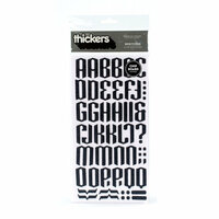 American Crafts - Thickers - Glitter Chipboard Letter Stickers - Bewitched - Black, CLEARANCE