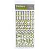 American Crafts - Thickers - Glitter Chipboard Number Stickers - Sprinkles - Cucumber