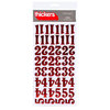 American Crafts - Thickers - Foil Chipboard Number Stickers - Tinsel  - Cherry, CLEARANCE