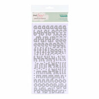 American Crafts - Dear Lizzy Christmas Collection - Thickers - Glittered Chipboard Stickers - Sparkling - Silver, CLEARANCE