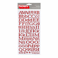 American Crafts - Hollyday Collection - Christmas - Thickers - Glitter Chipboard Alphabet Stickers - Reindeer - Red
