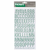 American Crafts - Hollyday Collection - Christmas - Thickers - Glossy Chipboard Alphabet Stickers - Elf - Green