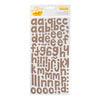 American Crafts - Amy Tangerine Collection - Thickers - Printed Fabric Alphabet Stickers - Hello - Truffle