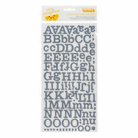 American Crafts - Amy Tangerine Collection - Ready Set Go - Thickers - Printed Chipboard Alphabet Stickers - Everyday - Indigo