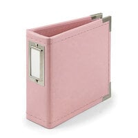 We R Makers - Classic Leather - 4 x 4 - D-Ring Album - Pretty Pink