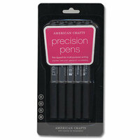 American Crafts - Precision Pen - All Black - 5 Pack