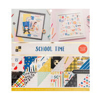 Die Cuts with a View - 12 x 12 Double Sided Paper Stack - School Time - Gold Foil Accents