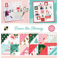 Die Cuts with a View - Christmas - 12 x 12 Double Sided Paper Stack - Down the Chimney - Pearl Foil Accents