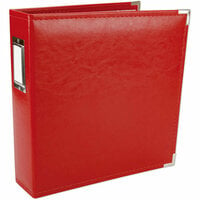 We R Makers - Classic Leather - 8.5 x 11 - 3-Ring Album - Red