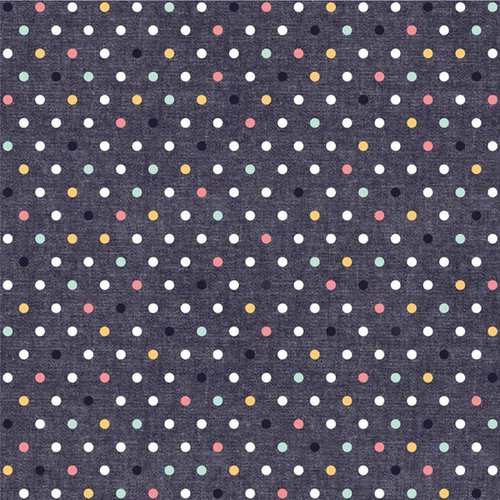 We R Makers - Denim Blues Collection - 12 x 12 Double Sided Paper - Multicolor Dot