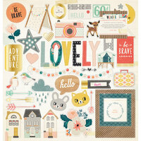 Crate Paper - Wonder Collection - 12 x 12 Chipboard Stickers with Foil Accents