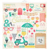 Crate Paper - Poolside Collection - 12 x 12 Chipboard Stickers with Foil Accents