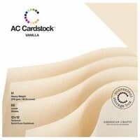 American Crafts - 12 x 12 Cardstock Pack - 60 Sheets - Vanilla
