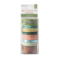 BoBunny - Willow and Sage Collection - Washi Tape with Gold Glitter and Blue Foil Accents
