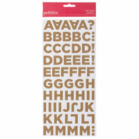 American Crafts - Pebbles - Country Picnic Collection - Stickers - Corrugated Alphabet - Natural