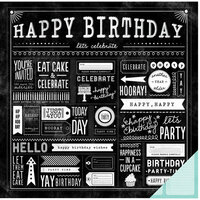 Pebbles - Birthday Wishes Collection - 12 x 12 Double Sided Paper - Party Day