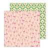 Pebbles - Patio Party Collection - 12 x 12 Double Sided Paper - Let's Flamingo