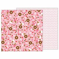 Pebbles - My Funny Valentine Collection - 12 x 12 Double Sided Paper - Sweet Treats