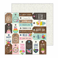 Pebbles - My Bright Life Collection - 12 x 12 Double Sided Paper - Tag You're It