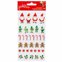 Pebbles - Cozy and Bright Collection - Christmas - Puffy Stickers