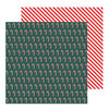 Pebbles - Merry Little Christmas Collection - 12 x 12 Double Sided Paper - Candy Cane