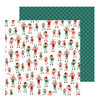 Pebbles - Merry Little Christmas Collection - 12 x 12 Double Sided Paper - Dancing Reindeer