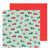 Pebbles - Merry Little Christmas Collection - 12 x 12 Double Sided Paper - Santa On The Go