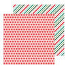 Pebbles - Merry Little Christmas Collection - 12 x 12 Double Sided Paper - Peppermint Candies