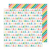 Pebbles - Happy Cake Day Collection - 12 x 12 Double Sided Paper - Party Hats