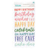 Pebbles - Happy Cake Day Collection - Thickers - Phrase - Puffy and Semi Glossy