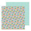 Pebbles - Hey, Hello Collection - 12 x 12 Double Sided Paper - Flower Blossoms