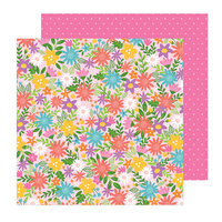 Pebbles - Sun and Fun Collection - 12 x 12 Double Sided Paper - Summer Bouquet