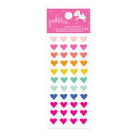 Pebbles - Live Life Happy Collection - Puffy Heart Stickers with Foil Accents