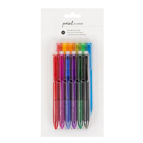 AC Point Planner Erasable Gel Pens 12/Pkg-Assorted Colors