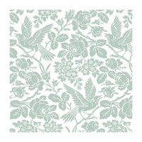 Anna Griffin - 12 x 12 Blue and Grey Flocked Paper - Ivory