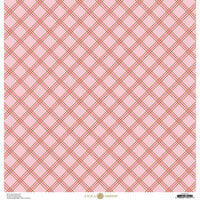 Anna Griffin - Foil Plaid Collection - 12 x 12 Cardstock - Hot Pink Diamond