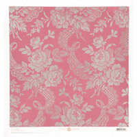 Anna Griffin - Camilla Collection - 12 x 12 Silver Foiled Paper - Pink