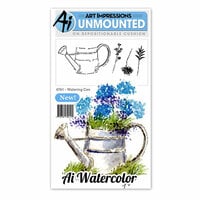 Art Impressions - Watercolor Collection - Clings - Repositionable Unmounted Rubber Stamps - Mini Watering Can