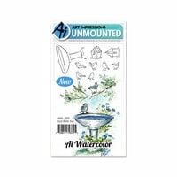 Art Impressions - Watercolor Collection - Clings - Repositionable Unmounted Rubber Stamps - Bird Bath