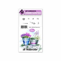 Art Impressions - Watercolor Collection - Clings - Repositionable Unmounted Rubber Stamps - Mini Flower