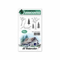 Art Impressions - Watercolor Collection - Unmounted Rubber Stamp Set - Tree 1