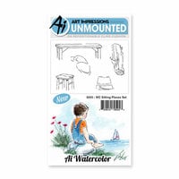 Art Impressions - Watercolor Collection - Unmounted Rubber Stamp Set - Sitting Places