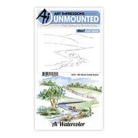 Art Impressions - Watercolor Collection - Clear Photopolymer Stamps - Stone Creek Scene