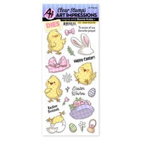 Art Impressions - Die and Clear Photopolymer Stamp Set - Easter Chicks